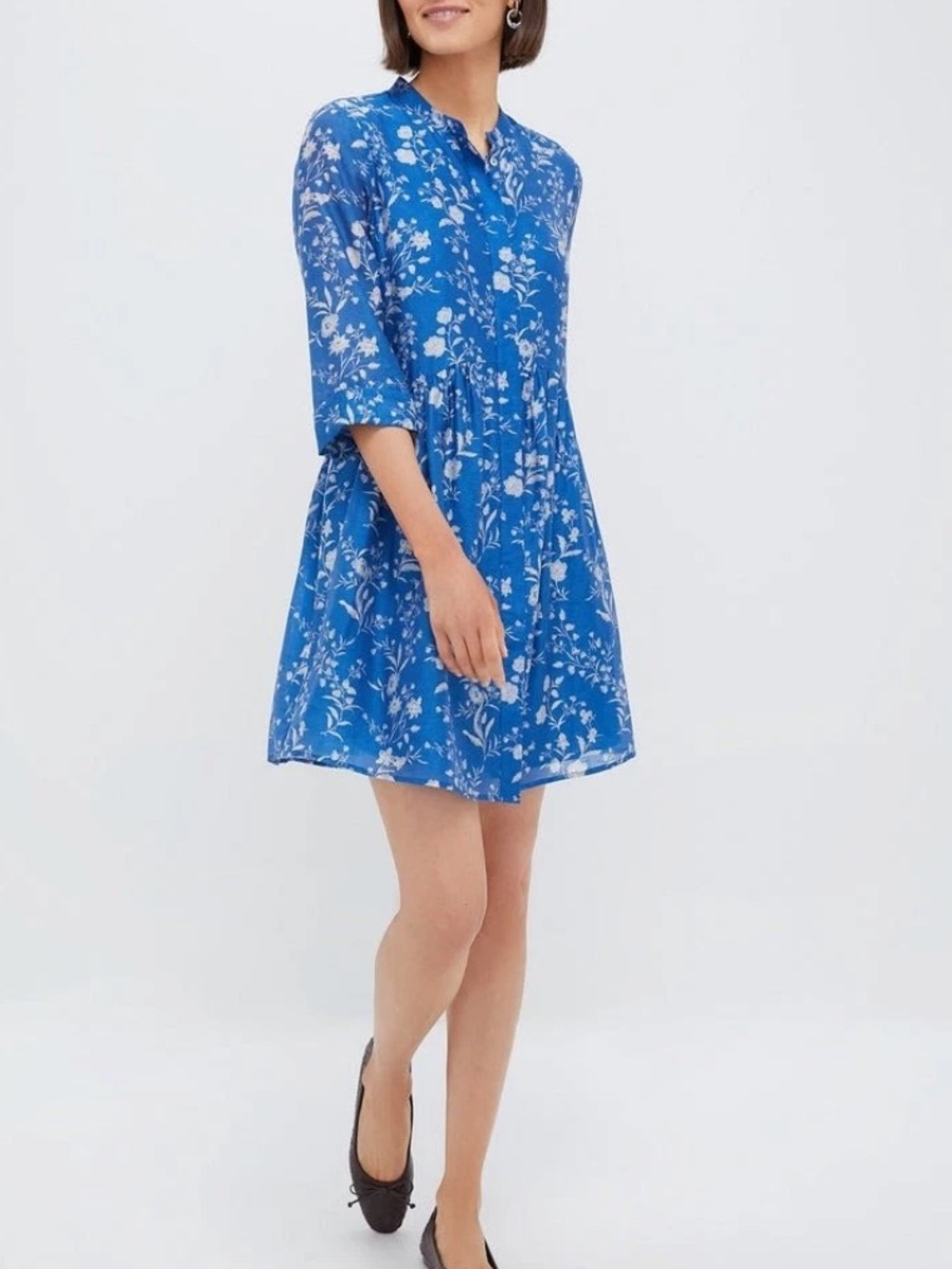 Tuckernuck Blue Floral Ruffled Mini Dress